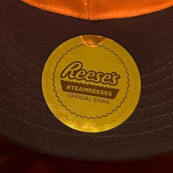 Reese’s Unisex official swag Orange Brown Baseball Trucker Hat one size - Picture 3 of 12